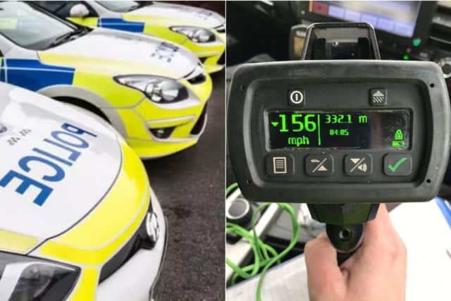 Police caught the driver doing 156mph