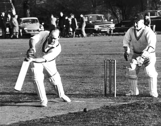 Brian Close batting in a Boxing Day match with Alwoodley Cricket Club in 1969