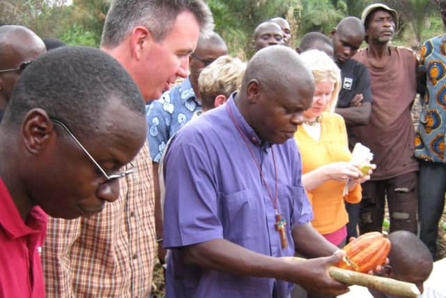 The Archbishop of York during his visit to cocoa farms in Côte dIvoire.