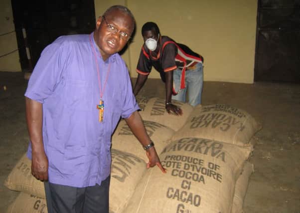 The Archbishop of york during a visit to cocoa farms in Côte dIvoire.