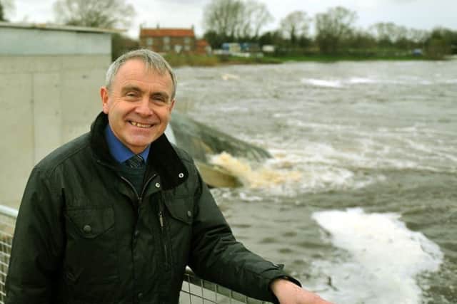 Robert Goodwill, the new Farming and Fisheries Minister at the official opening of a hydropower plant on the River Ouse near Nun Monkton. Pictures by Gary Longbottom.