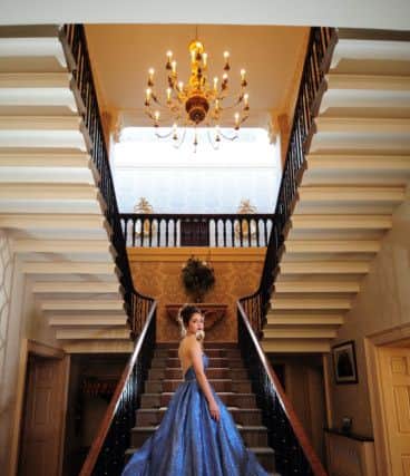 Hannah Slater wears blue sparkle strapless gown, from £369, by Eternity Prom for Eternity Bridal.
 
At Bowcliffe Hall, Bramham. Picture by Simon Hulme; Styling by Stephanie Smith
