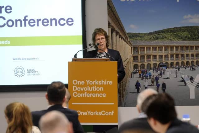 Judith Blake speaks to delegates at the conference.