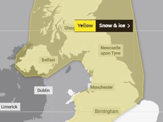 The Met Office has issued the yellow eather warning