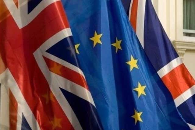 EU and UK flags together