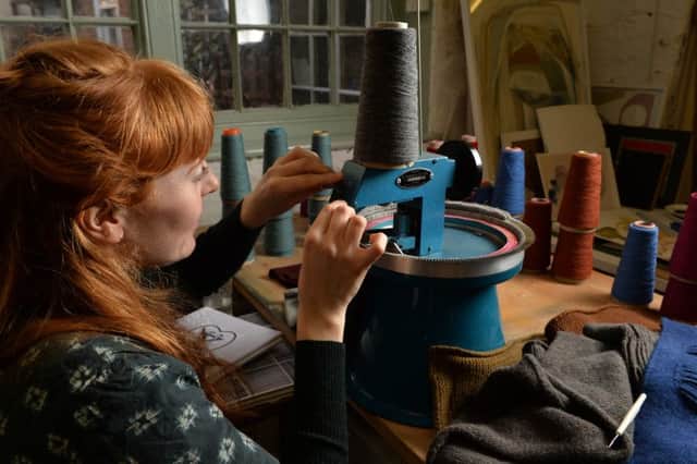 Knitwear designer Kitty Pennybacker pictured in her studio in York.
14 February 2019.  Picture Bruce Rollinson