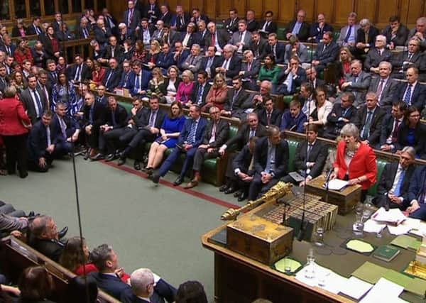 Theresa May addresses Parliament as the Brexit crisis deepens.