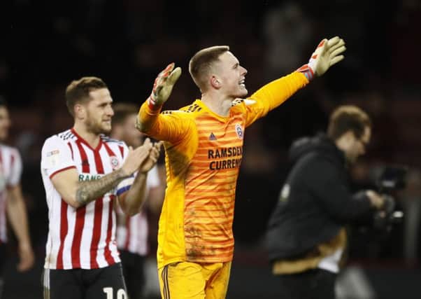 Dean Henderson of Sheffield United celebrates the win during the Sky Bet Championship match at the Bramall Lane. (Picture: Simon Bellis/Sportimage)