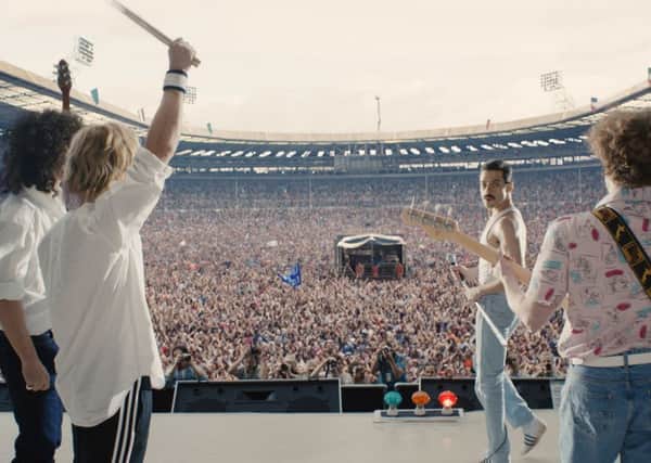 Undated film still handout from Bohemian Rhapsody. Pictured: Gwilym Lee as Brian May, Ben Hardy as Roger Taylor, Rami Malek as Freddie Mercury and Joseph Mazzello as John Deacon.  PA Photo/Twentieth Century Fox Film Corporation. All Rights Reserved.