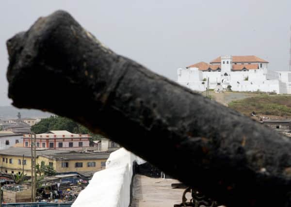 Photo taken on February 4, 2008 of a canon placed in a defensive postion to protect Elmina castle near Cape Coast. US President Barack Obama during his 24-hour visit to Ghana on July 11, 2009, will, along with his family, tour one of the continent's former largest slave trading posts. AFP PHOTO / ISSOUF SANOGO (Photo credit should read ISSOUF SANOGO/AFP/Getty Images)