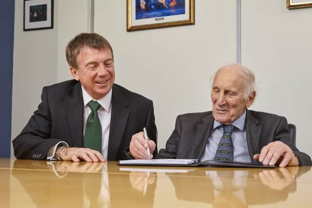 Dr Keith Howard (right) founder and owner of Emerald Group with Richard Bevan, group chairman