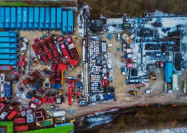 An aerial picture of a proposed fracking site at Kirby Misperton.