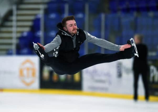 FLYING HIGH: World Figure Skating Championship qualifier PJ Hallam, in practice at Ice Sheffield.
 Picture: Jonathan Gawthorpe