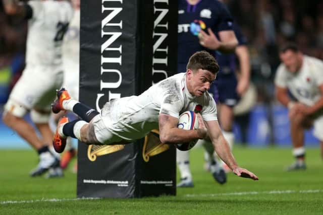 England's George Ford scores his side's fifth try of the game during the Guinness Six Nations match at Twickenham Stadium (Picture: PA)