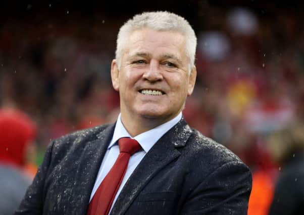 Wales' coach Warren Gatland all smiles after signing off his Six Nations career with Wales with a title.