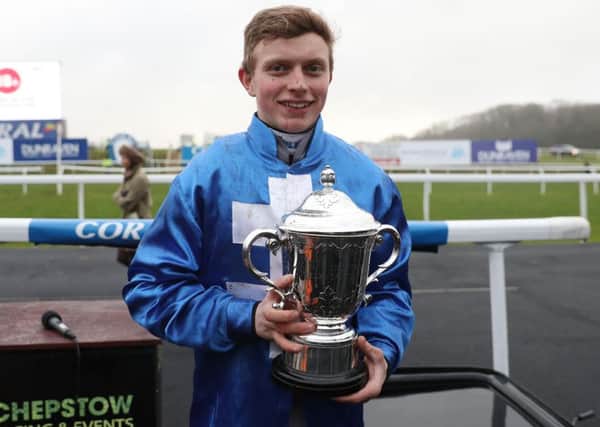 James Bowen after his victory in the Coral Welsh Grand National Handicap Chase during Coral Welsh Grand National Day at Chepstow (Picture: David Davies/PA Wire)