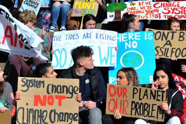 Hundreds of children and young people attended the march in Leeds. Picture: Gary Longbottom
