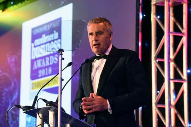 Dermot Murnaghan hosts the Yorkshire Post's Yorkshire's Finest Excellence in Business Awards 2018.
1st November 2018.