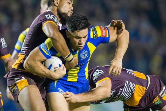Andre Savelio in action for Warrington Wolves against Brisbane Broncos - who he would later join - during the 2017 World Club Series. (SWPix)