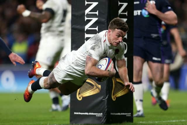 England's George Ford scores his side's fifth try.