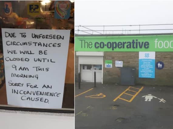 The scene at the Co-op store in Queensbury this morning