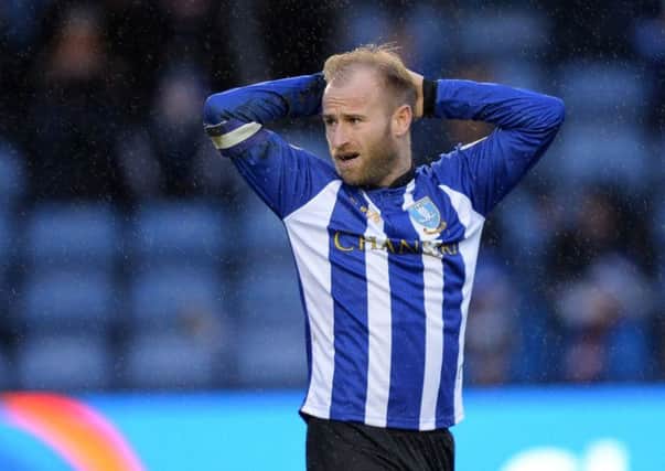 A frustrated Sheffield Wednesday skipper Barry Bannan at the final whistle of the draw with Reading in February (Picture: Steve Ellis)