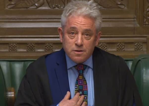 Spesaker John Bercow addressing MPs in the House of Commons.