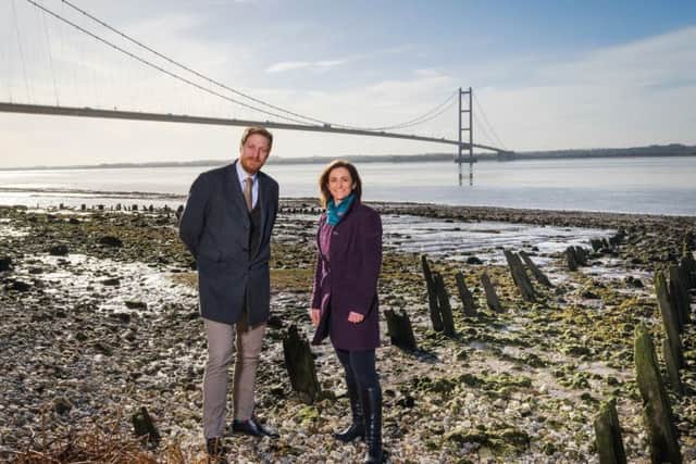 Andy Parkinson, Chair of Marketing Humber, with managing director Diana Taylor on the Hessle foreshore.