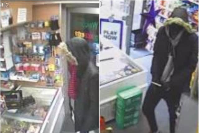 The suspects made off with cash, alcohol and cigarettes from the store in Huddersfield.