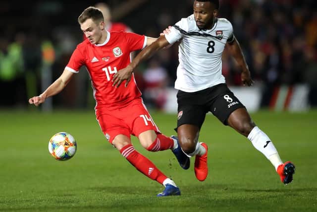 Barnsley winger Ryan Hedges in action for Wales