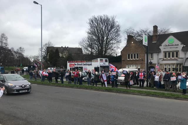 Marchers gathered at a pub in West Yorkshire ahead of the day's walk.