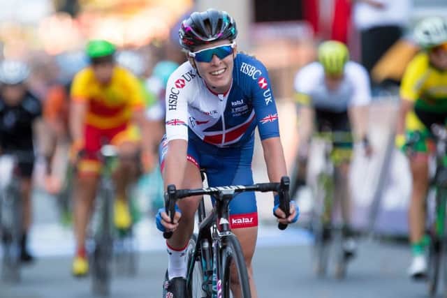 AIMING HIGH: Hannah Barnes during the Elite Women's Race at the 2017 UCI Road World Championships. Picture: Alex Whitehead/SWpix.com