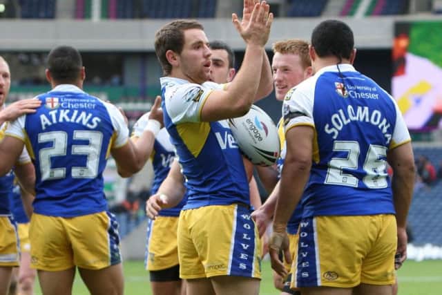 EARLY DAYS: Richie Myler celebrates a try while playing for Warrington during Magic Weekend at Murrayfield in 2010. Picture: Lynne Cameron/PA.