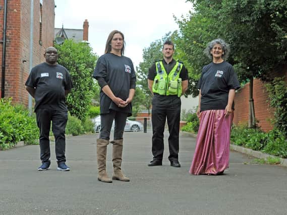 Left to right: Blacka Brown, Sarah Lloyd PC Mark Rothery, and Kauser Jan assistant headteacher at Bankside Primary School, Harehills. Picture by Tony Johnson.