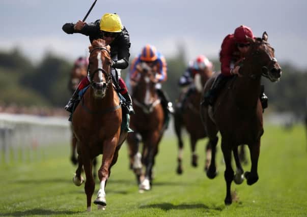 Stradivarius ridden by Frankie Dettori (left) wins the Weatherbys Hamilton Lonsdale Cup Stakes.