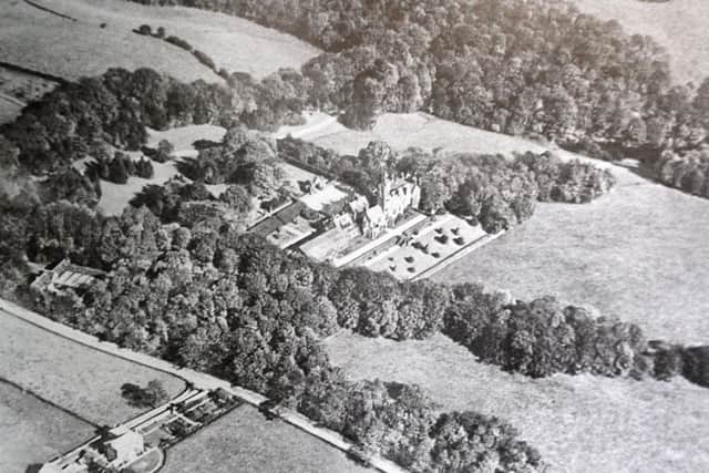An aerial view of the house taken in 1922