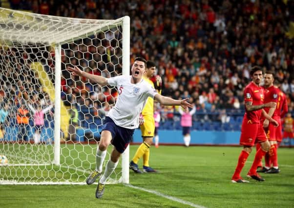 England trailed against Montenegro in Podgorica on Monday night but Michael Keane, above, equalised and then they cruised to a 5-1 win (Picture: Nick Potts/PA Wire).