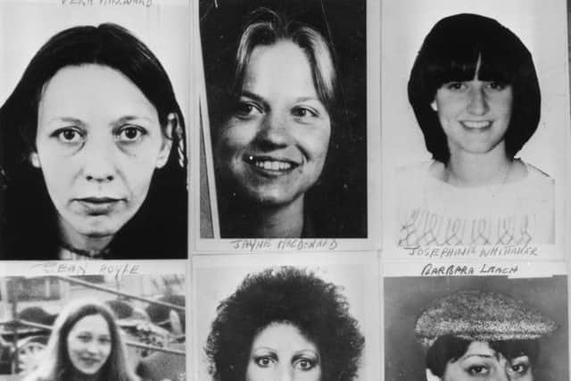 September 1979:  Six of the young women murdered by Peter Sutcliffe, known as the Yorkshire Ripper.  Top left to right; Vera Millward, Jayne MacDonald, Josephine Whittaker and bottom left to right; Jean Royle, Helga Rytka and Barbara Leach.  (Photo by Keystone/Getty Images)