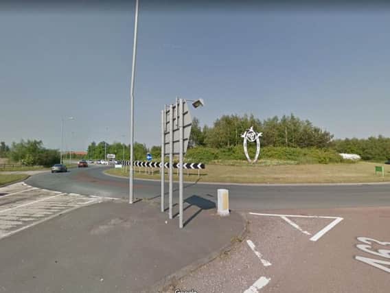 The crash took place at the 'wishing well' roundabout near Selby.