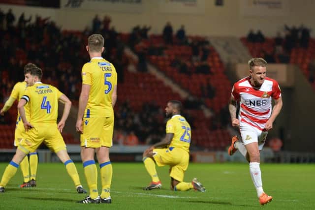 James Coppinger celebrates his second goal.   Picture Bruce Rollinson