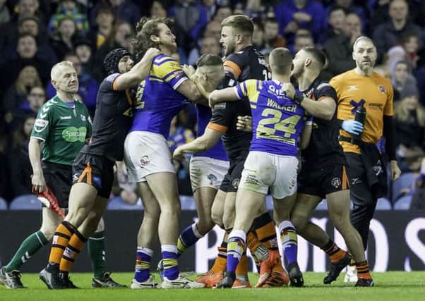 HELLO AGAIN: Action from last season's clash between Leeds and Castleford in March. Picture by Allan McKenzie/SWpix.com