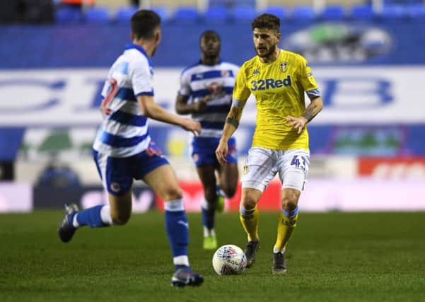 Leeds United's Mateusz Klich pictured taking on Reading's Ryan East earlier this month (Picture: Jonathan Gawthorpe).