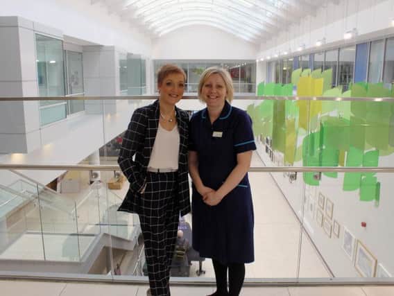 Jacqui Drake and Alyson Beckett at the Leeds Cancer Centre.