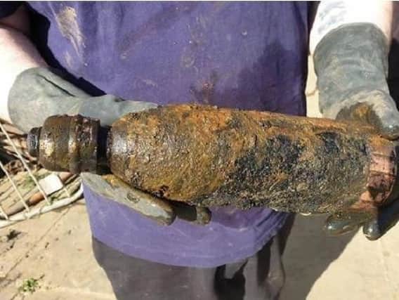 The magnet fishermen mistook the Boer War bomb for a gas canister