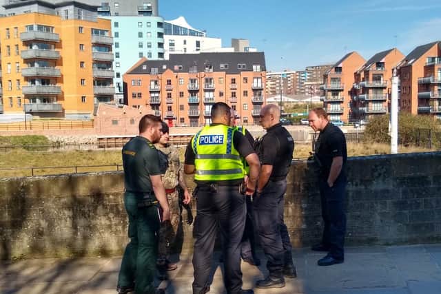 Police closed off the area near Crown Point and the bomb squad were called to take the explosive to a nearby park to destroy it in a controlled explosion