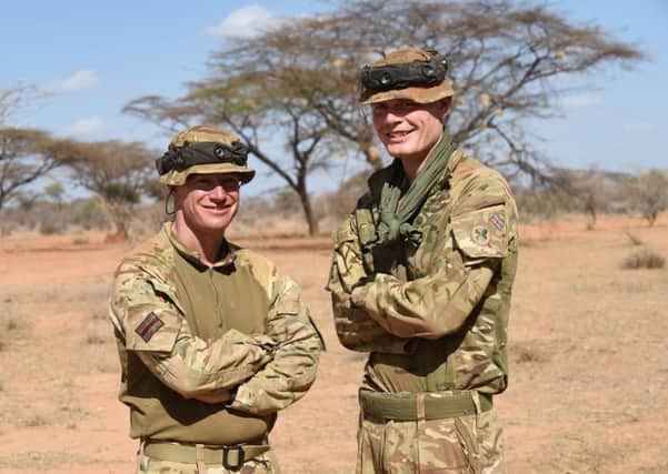 Major Neil Watson (left) and Sergeant Major Daniel Long, both from Barnsley, who lead B Company of 2 Rifles, currently on Exercise Askari Storm in Kenya as part of their preparations to deploy to Afghanistan next year. Picture by Robbie Hodgson/MoD/Crown Copyright/PA Wire.