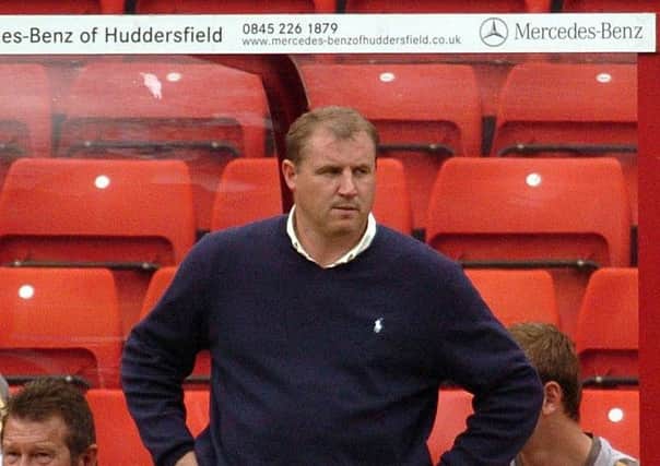Barnsley FC v Derby County. Derby County's manager, Paul Jewell, in charge of Derby County at Barnsley in August 2008, a few months after the Rams made history by being relegated from the Premier League with the worst-ever points total. Picture: Mike Cowling.