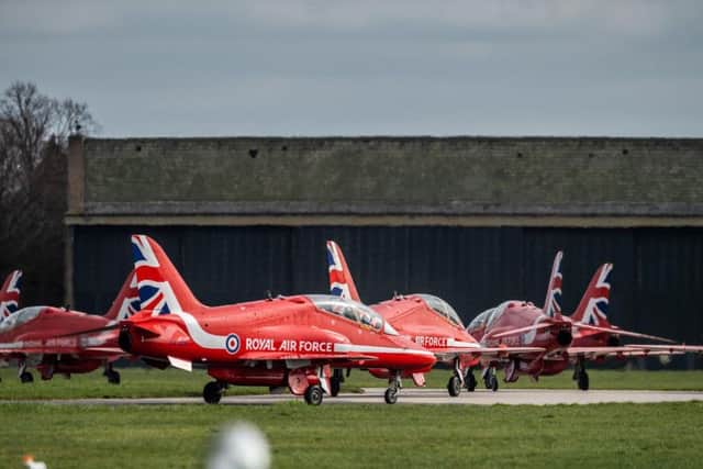 The Red Arrows landed at RAF Linton-on-Ouse near York this week