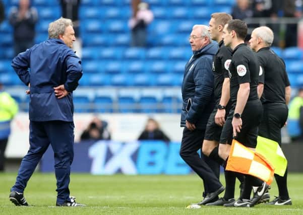 Cardiff City manager Neil Warnock in a stand-off with officials after Sunday's defeat to Chelsea (Picture: Nick Potts/PA Wire).