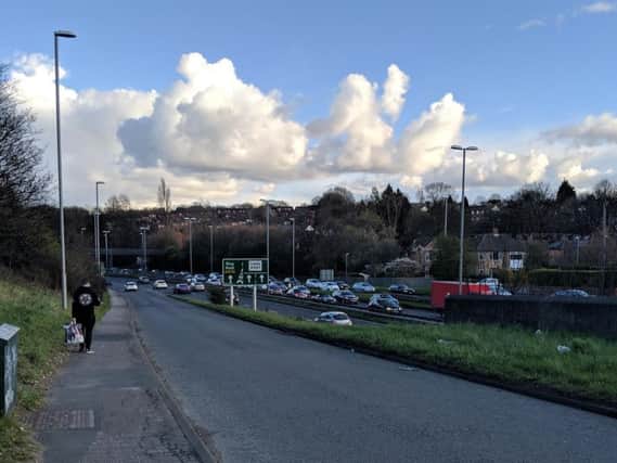 Stanningley bypass closed both ways after crash causing major queues in Bramley, Leeds.